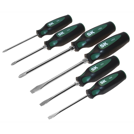 S K Hand Tools 6-Piece Cushion Grip Automotive Screwdriver Set