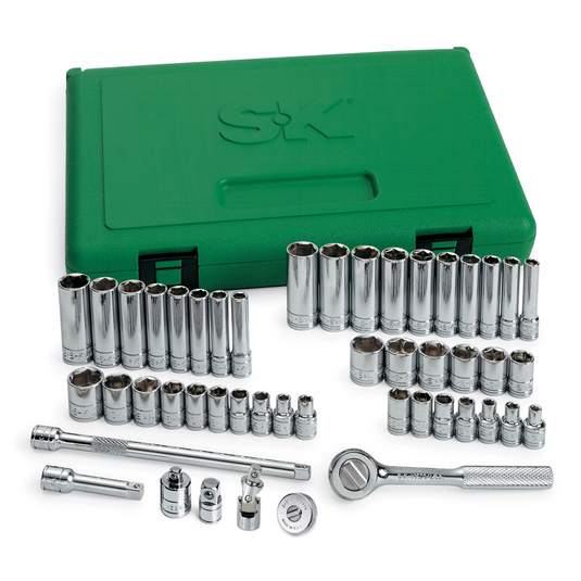 S K Hand Tools 48 Pc. 1/4"" Drive 6Pt Fr/Mt Socket Set W/Added Pieces