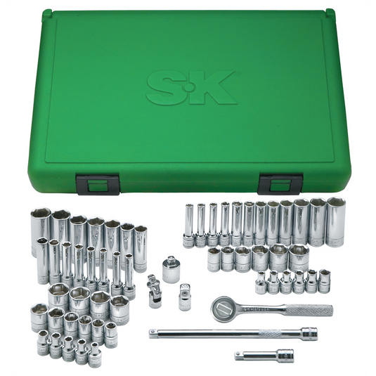 S K Hand Tools Skt Set 1/4"" Dr. Fract & Metric 60Pc