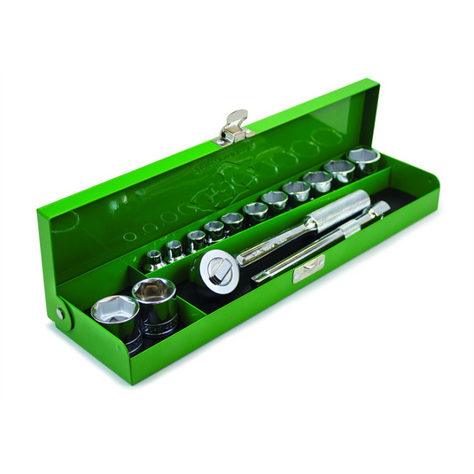 S K Hand Tools 15pc Metal Box 3/8"" SAE Set