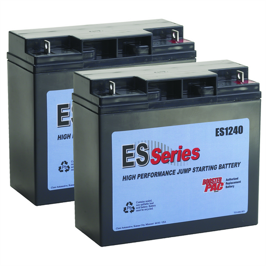 Clore Automotive Booster PAC ES1240 ES Series Replacement Battery for ES6000/ES8000/ES1224 (2 Batteries)