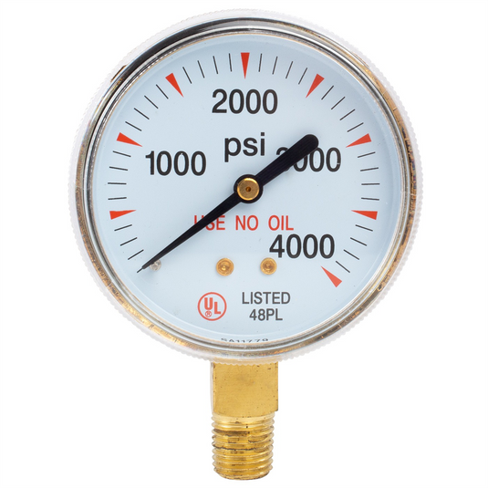 Shark Industries 2.5"" All Gases-Gauge; 0.25"" NPT; 0-4000 LBS