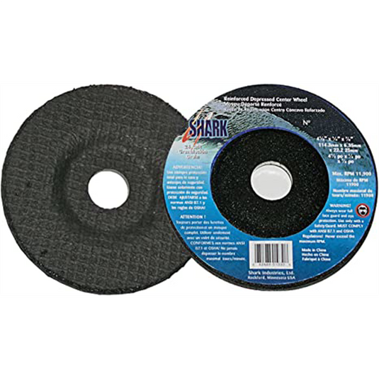 Shark Industries 4 1/2""X1/4""X7/8"" Depres Center Whl ZIRCON 24G 25Pk