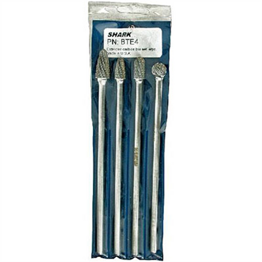 Shark Industries 4 PC. LNG CARBIDE BURR SET