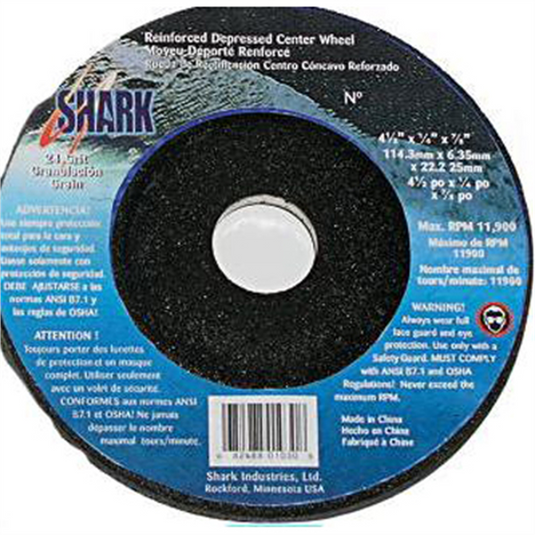 Shark Industries 2"" Dep Ctr Wheel 80 Grit 5pk