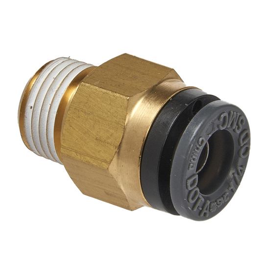 S.U.R.&R. STRAIGHT MALE CONNECTOR 1/4"" TUBE X 1/8"" NPT (2)