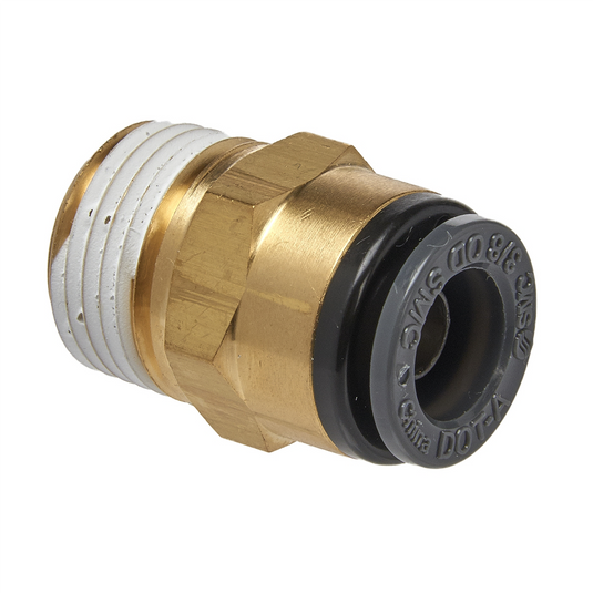 S.U.R.&R. STRAIGHT MALE CONNECTOR 3/8"" TUBE X 3/8"" NPT (2)
