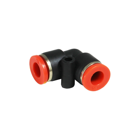S.U.R.&R. 1/4"" Push to Connect Nylon Fuel Line Union; 90 deg.