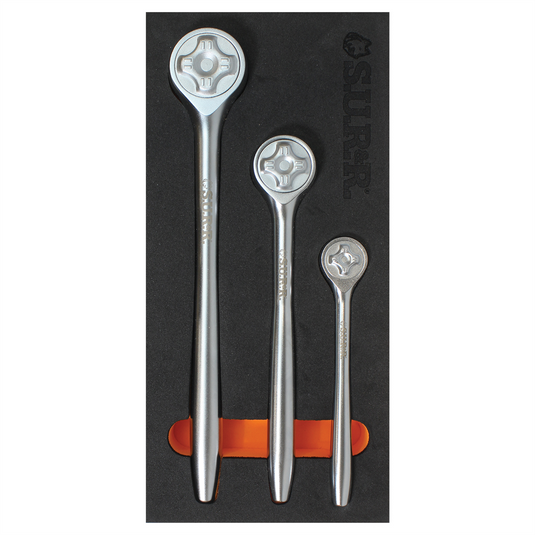 S.U.R.&R. NR3 3-Piece 2.5&deg; Nano-Ratchet Set  provides minimal Swing Angle  Maximum Control; Tech-Friendly Ratchet for Everyday Tightening and Loosening Applications