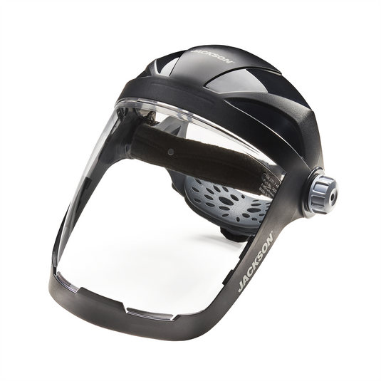 Jackson Safety Jackson Safety - Face Shield - QUAD 500 Premium Multi-Purpose Series - 9' x 12.125' x 0.060"" Window - Clear AF - 370 Speed Dial Headgear