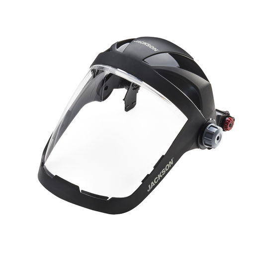 Jackson Safety Jackson Safety - Face Shield - QUAD 500 Premium Multi-Purpose Series - 9' x 12.125' x 0.060"" Window - Clear AF - Hard Hat Interchange System (HHIS) for mounting on slotted hard hats