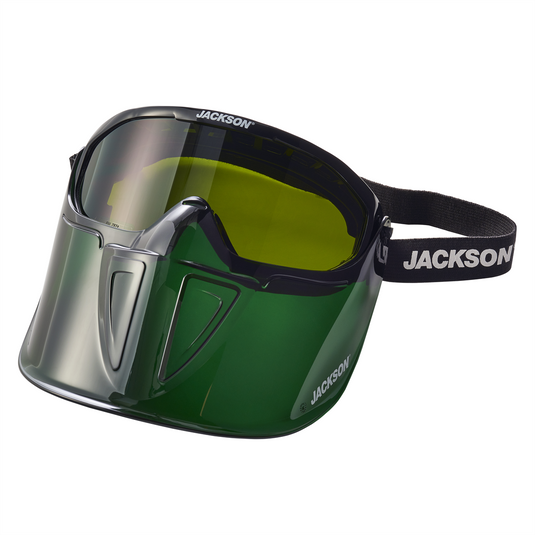 Jackson Safety Jackson Safety - Safety Goggle - GPL500 Premium Series - Shade 5 IR Lens - Anti-Fog - with Flip-Up Detachable Face Shield - Green Body