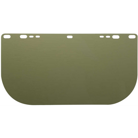 Jackson Safety Jackson Safety - Replacement Windows for F20 Polycarbonate Face Shields - Medium Green - 8"" x 15.5"" x.040"" - E Shaped - Unbound - (36 Qty Pack)