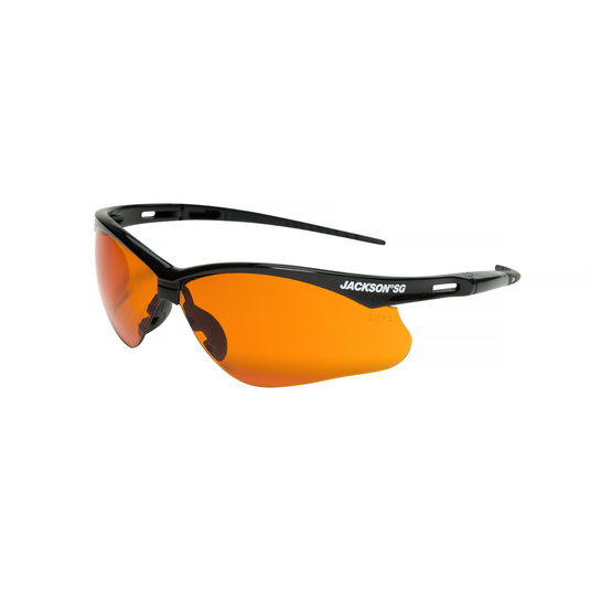Jackson Safety Jackson Safety - Safety Glasses - SG Series - Blue Shield Lens - Black Frame - Hardcoat Anti-Scratch - Outdoor