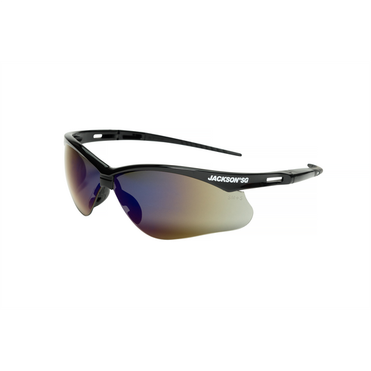 Jackson Safety Jackson Safety - Safety Glasses - SG Series - Blue Mirror Lens - Black Frame - Hardcoat Anti-Scratch - Outdoor