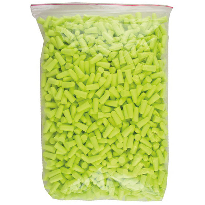 Sellstrom Sellstrom - Earplugs - Disposable - Foam Bullet Shape - Uncorded - NRR 32 - Hi-Viz Green - (500 Pair Qty Bulk Pack Box)