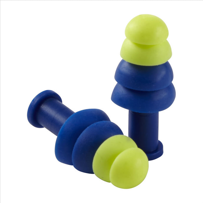 Sellstrom Sellstrom - Earplugs - Reusable - Tapered - Uncorded - Blue/Hi-Viz Green - NRR 27 - 100 Pair Dispenser Box