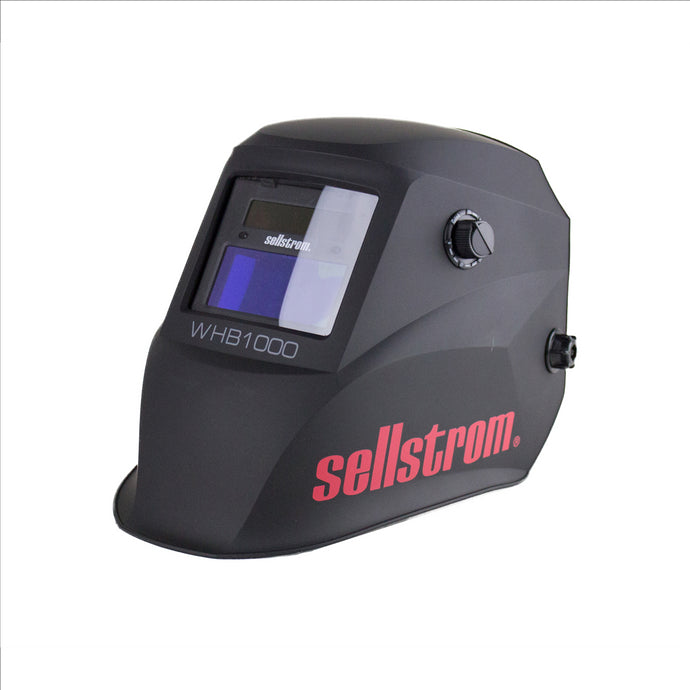 Sellstrom Welding Helmet - Auto Darkening - Nylon - 3.54-inch x 1.57-inch Viewing Area - Shade 4/9-13 Variable ADF - Ratcheting Headgear - Black - Advantage Series
