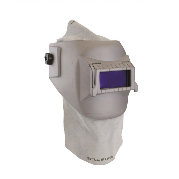 Sellstrom Welding Helmet - Passive - Nylon - Lift Front -  2-inch x 4.25-inch Viewing Area - Shade 10 - Ratcheting Headgear - Grey - Confined Space