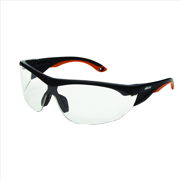 Sellstrom Sellstrom - Safety Glasses - XM320 Series - Clear Lens - Black/Orange Frame - Hard Coated