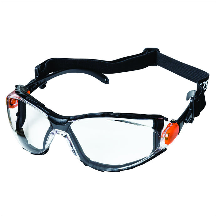 Sellstrom Sellstrom - Safety Glasses - XPS502  Series - Clear Lens -Black/Orange Frame -  AF/HC - Sealed