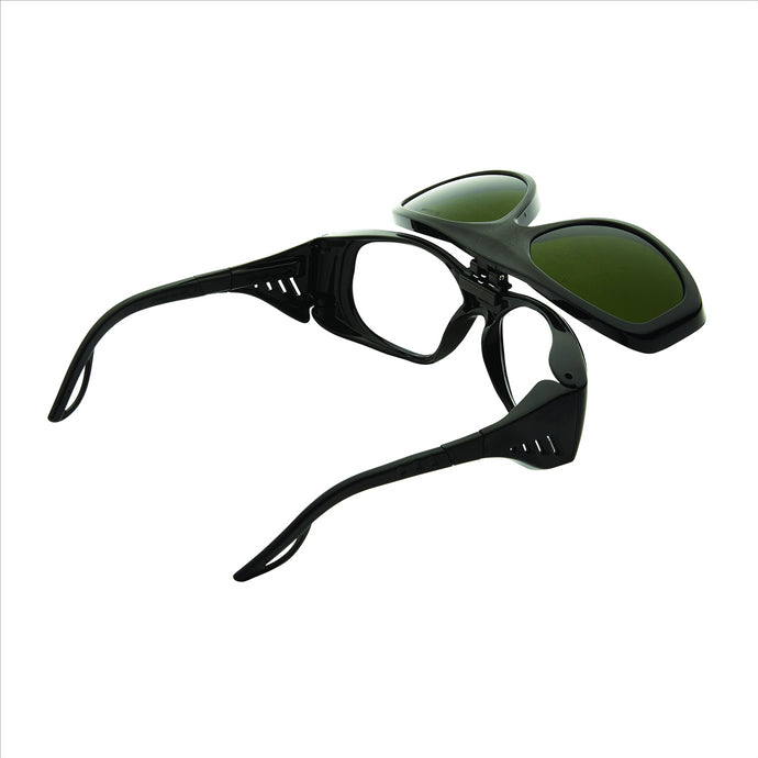 Sellstrom Sellstrom - Safety Glasses - X35 Series - Clear Lens -Black Frame - Hard Coated - With Shade 3 IR Flip Lens