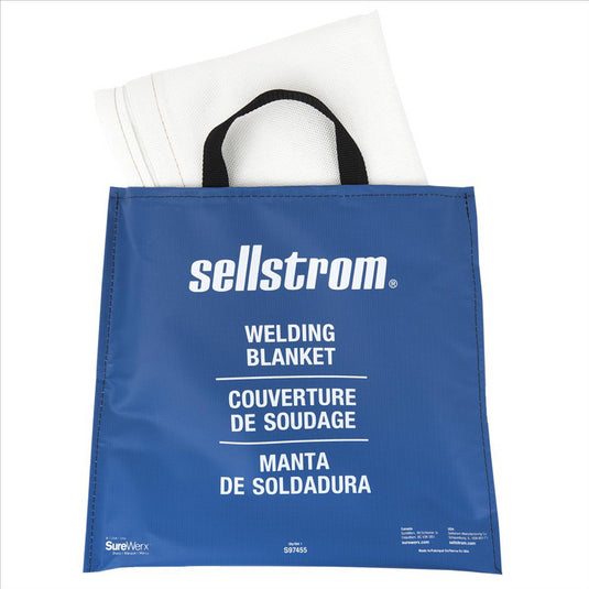 Sellstrom Sellstrom - Fiberglass Welding Blanket - White 5' x 6' with Carrying Pouch