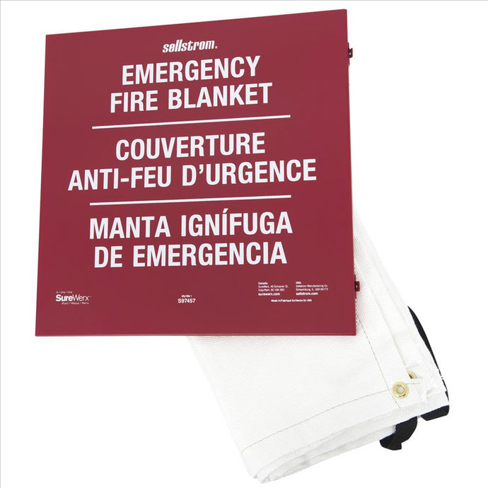 Sellstrom Sellstrom - 100% Fiberglass High Temp Emergency Fire Blanket in Metal Storage Case