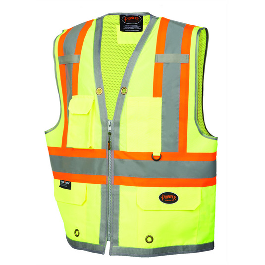 Pioneer Pioneer - 300D Oxford with Mesh Back Surveyor Vest - Hi-Vis Yellow/Green - Size 2XL