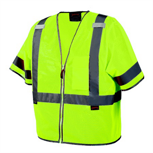 Pioneer Pioneer - Mesh Short Sleeve Safety Vest - Hi-Vis Yellow/Green - Size 3XL