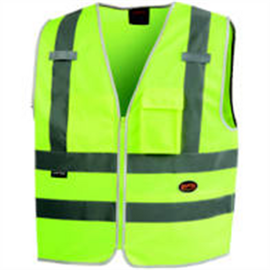 Pioneer Pioneer - Multi-Pocket Safety Vest - Hi-Vis Yellow/Green - Size 3XL