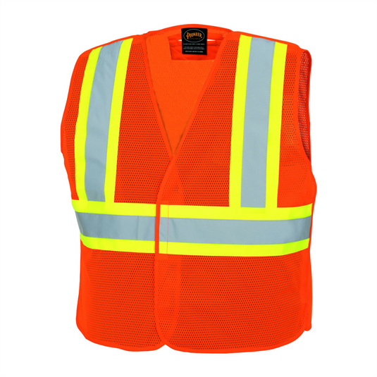 Pioneer Pioneer - Tear Away Mesh Safety Vest - Hi-Vis Orange - Size 4XL/5XL