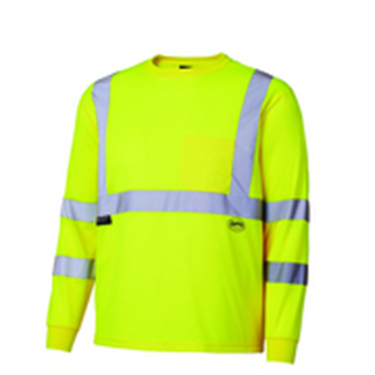 Pioneer Pioneer - Birdseye Long-Sleeved Safety Shirt - Hi-Viz Yellow/Green - Size 3XL