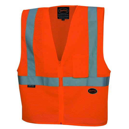 Pioneer Pioneer - Zip-Up Safety Vest - Hi-Vis Hi-Vis Orange - Size Large