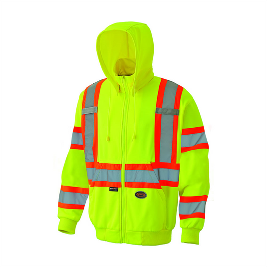 Pioneer Pioneer - Hoodie - Hi-Viz Micro Fleece Zip Style - Hi-Viz Yellow/Green - Size Large