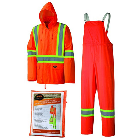 Pioneer Pioneer - Lightweight Hi-Vis Safety Rainsuit - Hi-Viz Orange - Size 2XL