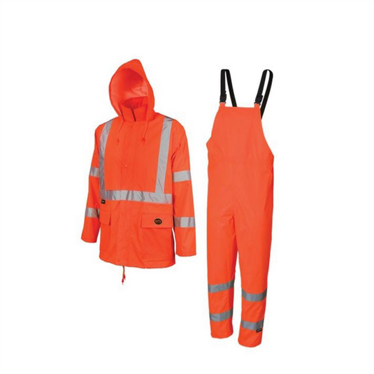 Pioneer Pioneer - 150D Oxford Poly/PVC Waterproof Rainsuit - Hi-Vis Orange - Size XL