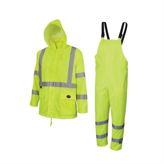 Pioneer Pioneer - 150D Oxford Poly/PVC Waterproof Rainsuit - Hi-Viz Yellow/Green - Size Small