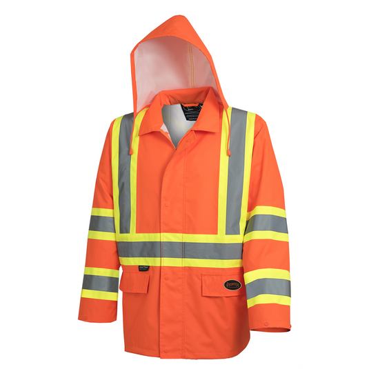 Pioneer Pioneer - Hi-Vis Safety Rainwear Jacket - Orange - Size 3XL
