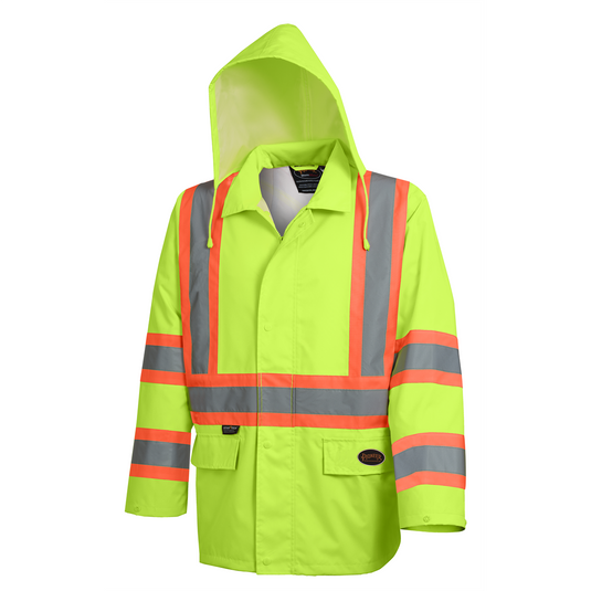 Pioneer Pioneer - Hi-Vis Safety Rainwear Jacket - Yellow/Green - Size 4XL