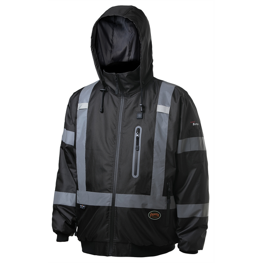 Pioneer Pioneer - Hi-Vis Heated Bomber Jacket - Black - Size 2XL