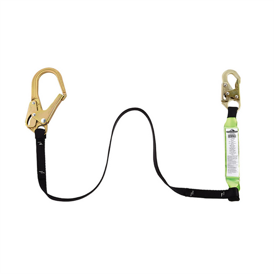 PeakWorks PeakWorks - Shock Absorbing Lanyards - Tear Pack 1"" Webbing - Single Leg - Weight Capacity 130-310 Lbs - 6' (1.8 m) Adjustable