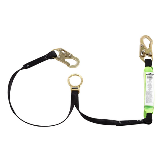 PeakWorks PeakWorks - Shock Absorbing Lanyards - Tear Pack 1"" Webbing -  Single Leg - Weight Capacity 130 to 310 Lbs - 6'
