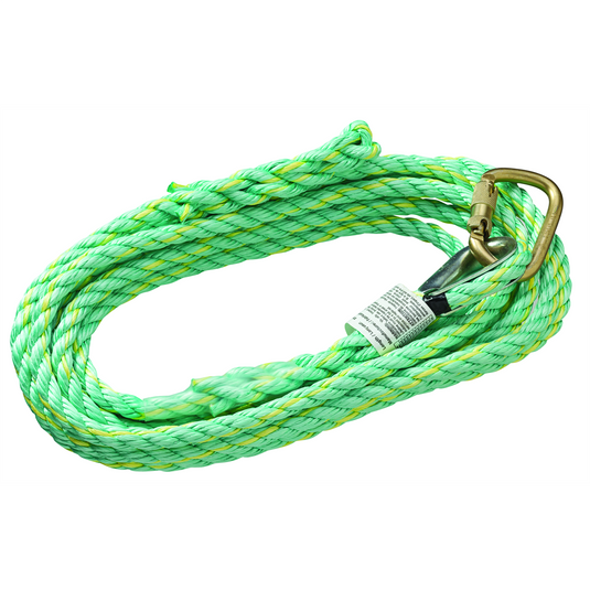 PeakWorks PeakWorks - Premium Vertical Lifeline - Carabiner & Back Splice - 25' (7.6 m)