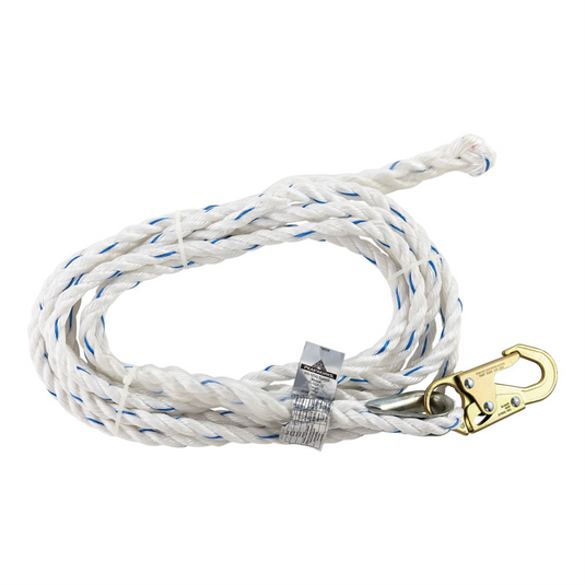 PeakWorks PeakWorks - Standard Vertical Lifeline; 5/8"" Rope - 50 FT - Snap Hook