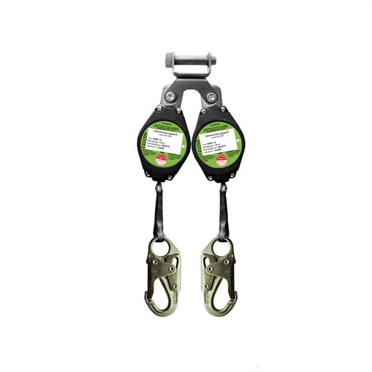 PeakWorks PeakWorks - Dual Compact Self Retracting Life Line - 6 Ft - Aluminum Form Hook - Leading Edge