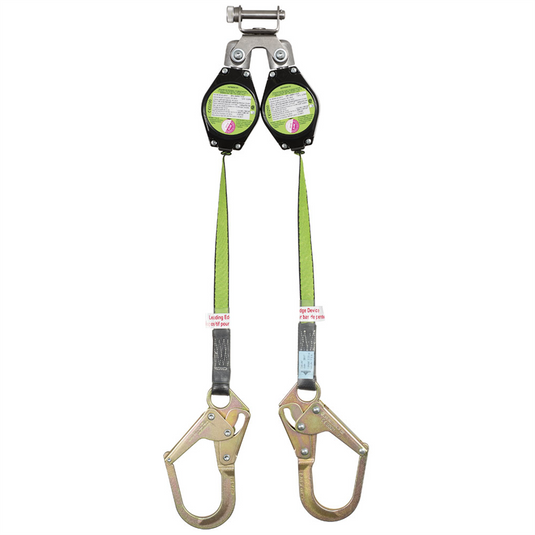 PeakWorks PeakWorks - Dual Compact Self Retracting Life Line - 7 1/2' - Compact Ladder Hook - Leading Edge