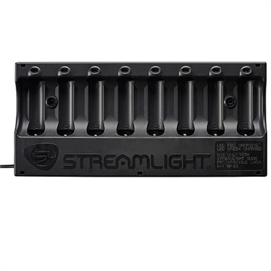 Streamlight Li-Ion 8-unit Bank Charger; No Battery Packs Included - Black