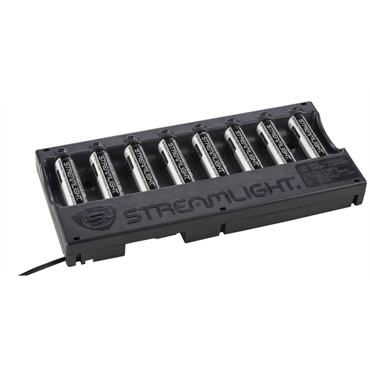 Streamlight Li-Ion Battery Pack 8-unit Bank Charger; (8) SL-B26 Battery Packs Included - Black