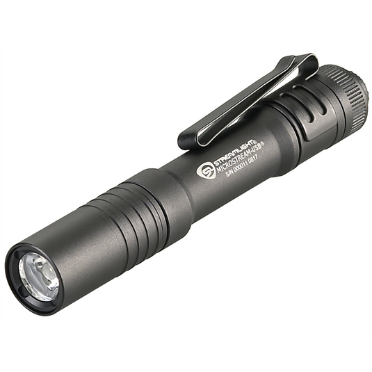 Streamlight 250 Lumen MicroStream USB  Penlight - Includes Micro-USB cord and lanyard - Box - Black